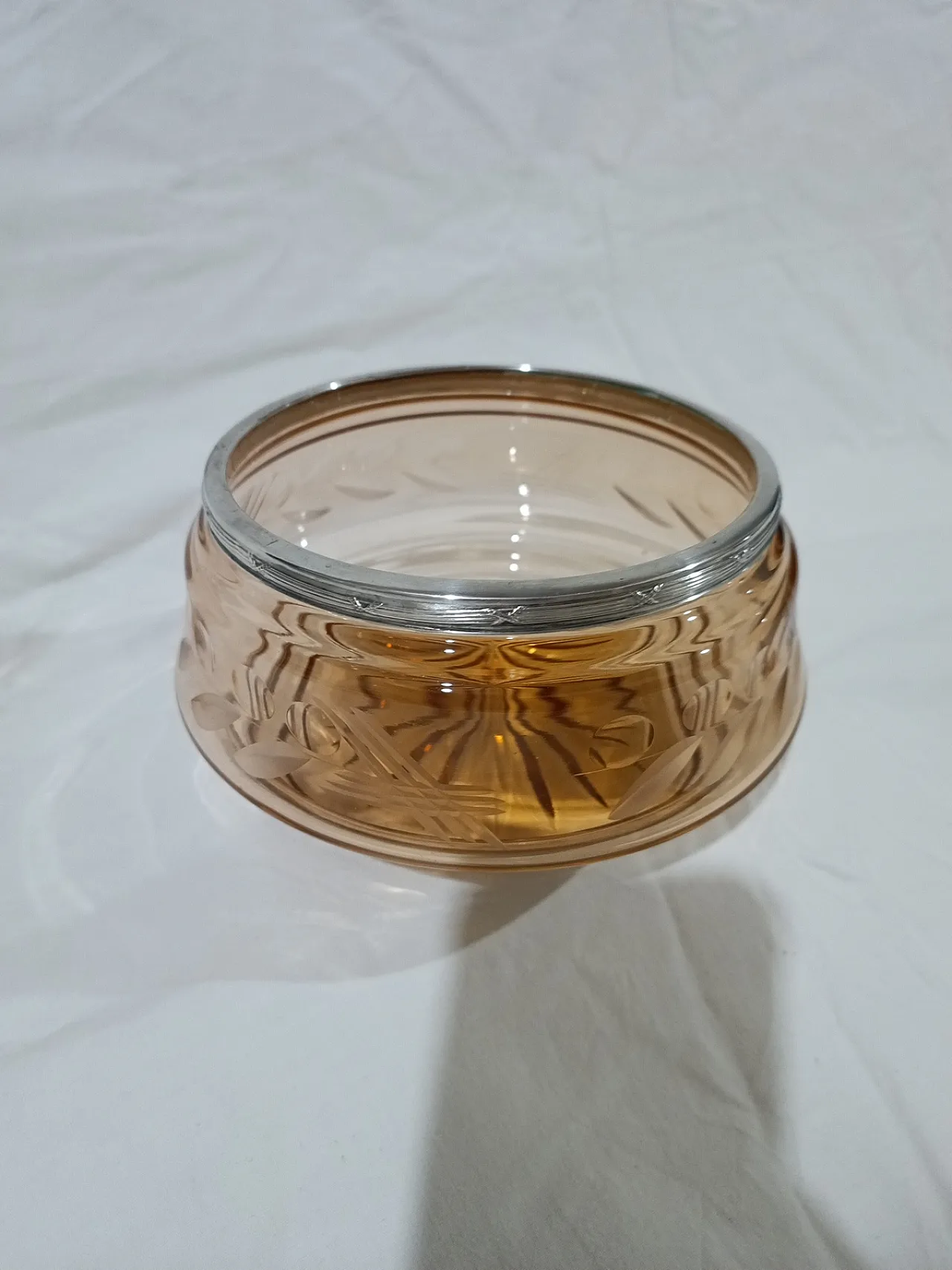 Table Centerpiece Murano Glass Bowl silver, 50s 15