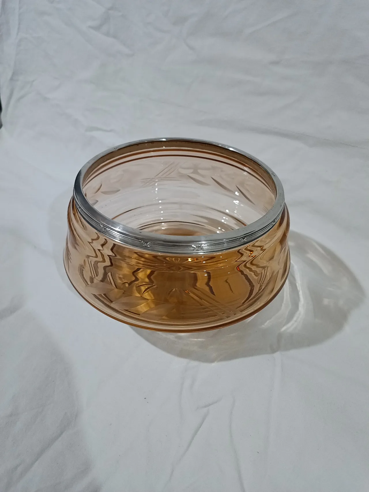 Table Centerpiece Murano Glass Bowl silver, 50s 16