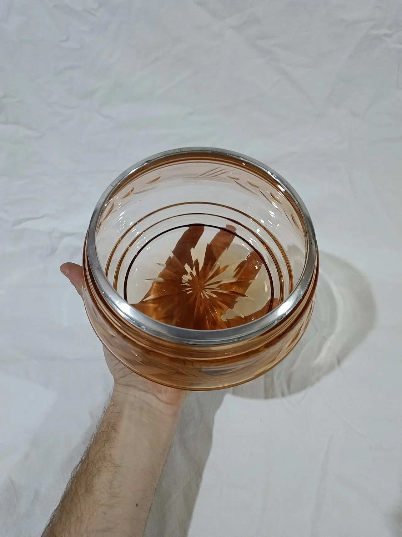 Table Centerpiece Murano Glass Bowl silver, 50s 24