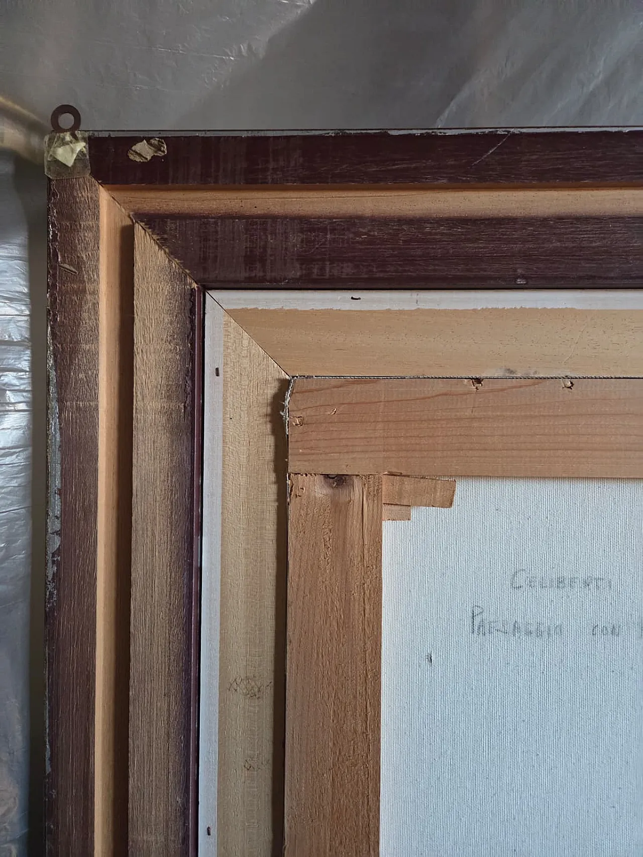 Dipinto olio su tela Paesaggio con archi di Celiberti, anni '70 5