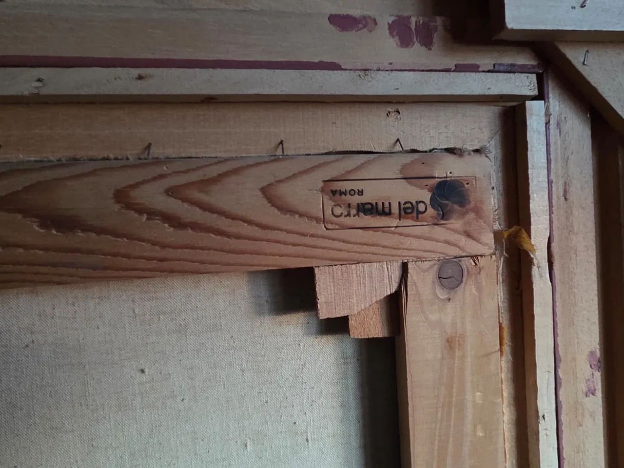 Dipinto olio su tela Paesaggio con archi di Celiberti, anni '70 8