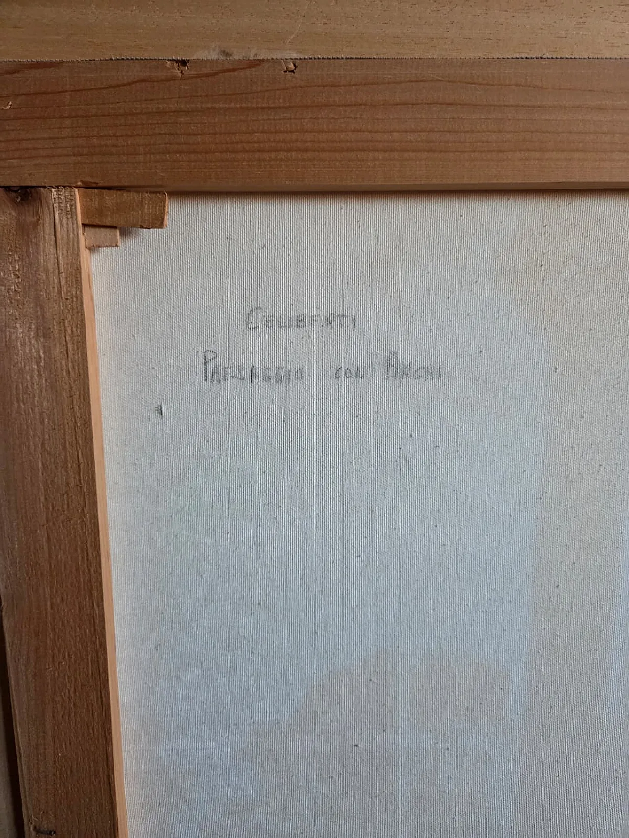 Dipinto olio su tela Paesaggio con archi di Celiberti, anni '70 10