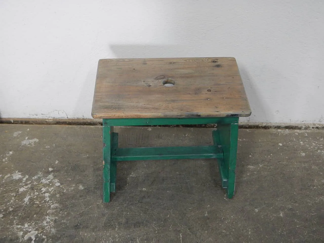 Sgabello di appoggio in legno di abete 1960 1