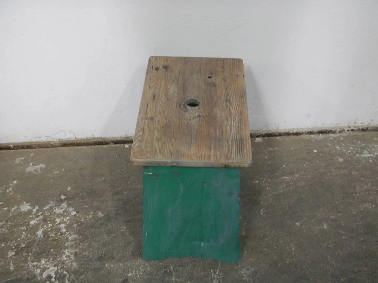 Sgabello di appoggio in legno di abete 1960 2