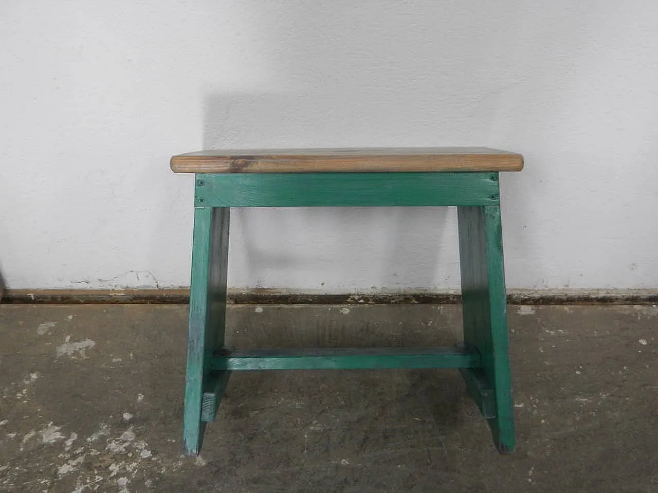 Sgabello di appoggio in legno di abete 1960 6