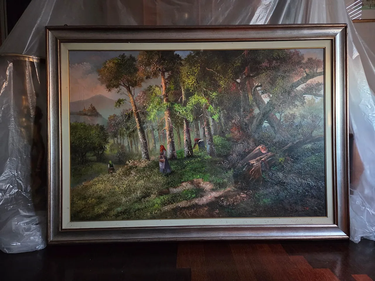 Dipinto su tela con cornice in legno di V. Orlow, XX secolo 10