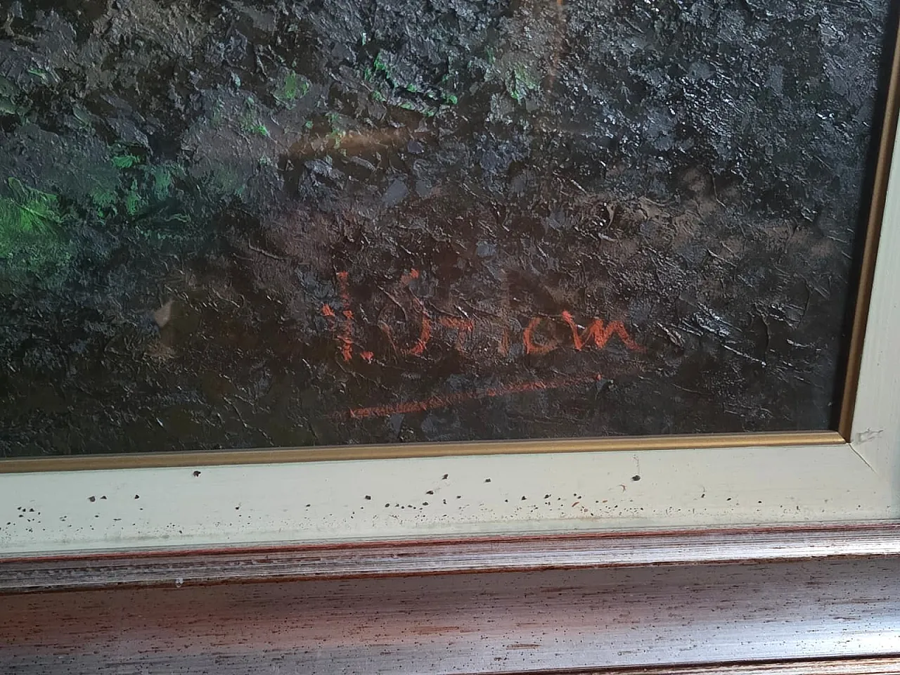 Dipinto su tela con cornice in legno di V. Orlow, XX secolo 19