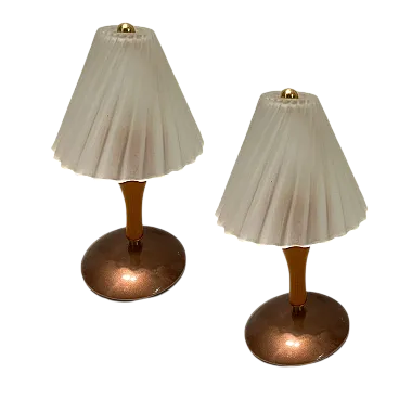 Pair of Italian Murano glass table lamps, 80s