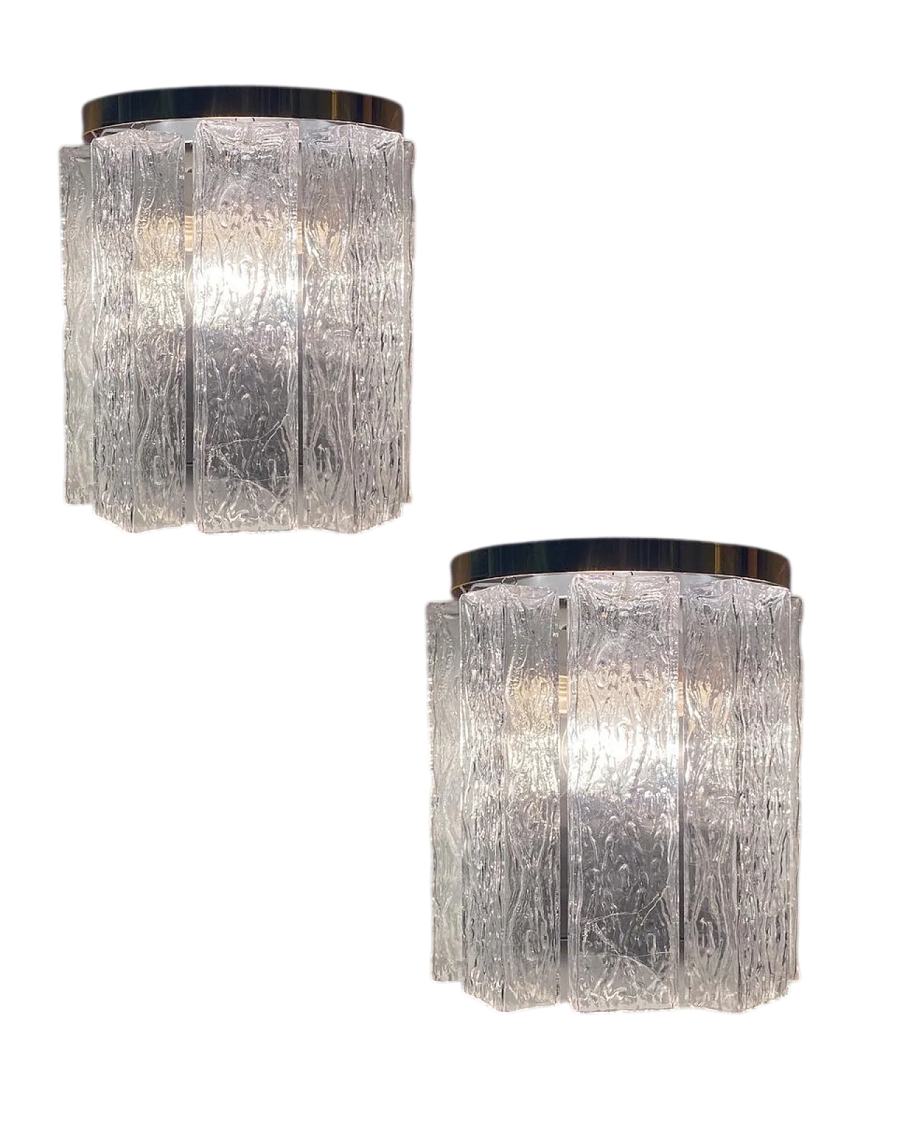 Pair of Mid-Century Italian Murano Glass Sconces, 70s 9
