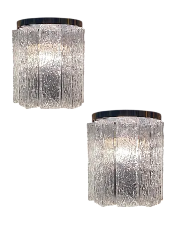 Pair of Mid-Century Italian Murano Glass Sconces, 70s