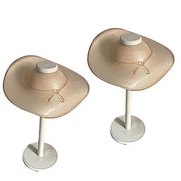 Pair of Mid-Century Italian Murano Glass Table Lamps,  80s