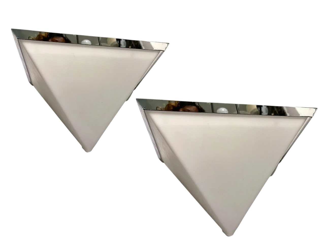 Pair of Mid-Century Italian Acrylic Glass Sconces from Zonca, 80s 7