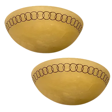 Pair of marbled glass sconces, 1980s