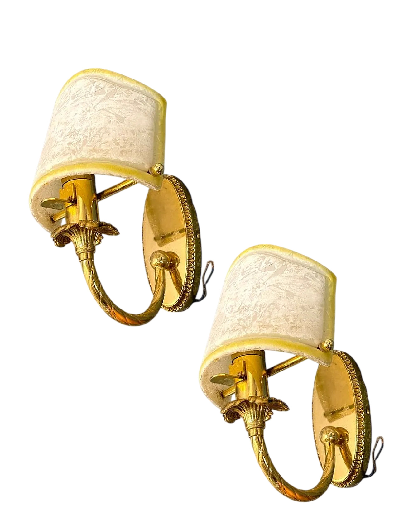 Murano glass and brass wall lights, 1980s, set of 2 10