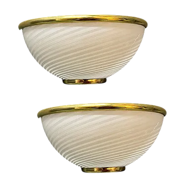 Murano glass sconces by Venini, 1970s, set of 2