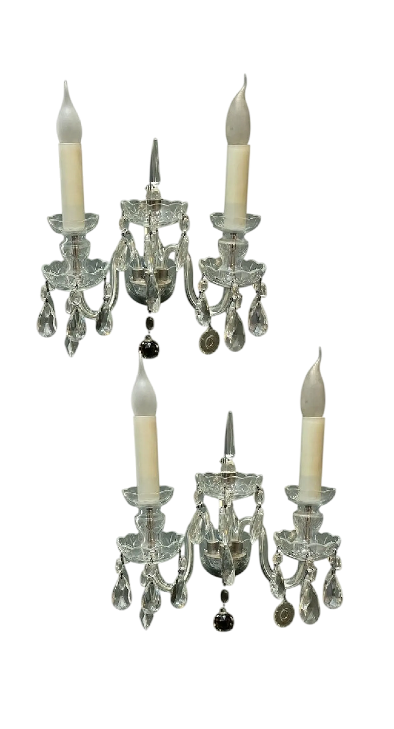 Applique in cristallo, anni '70, set di 2 15