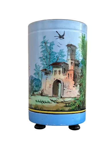 Vase Italian landscape hand-painted by Ginori, early 20th century