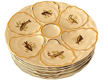Set di 6 piatti da ostriche, anni '30