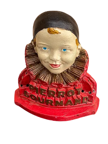 Plaster bust of Pierrot Gourmand France, 1940s