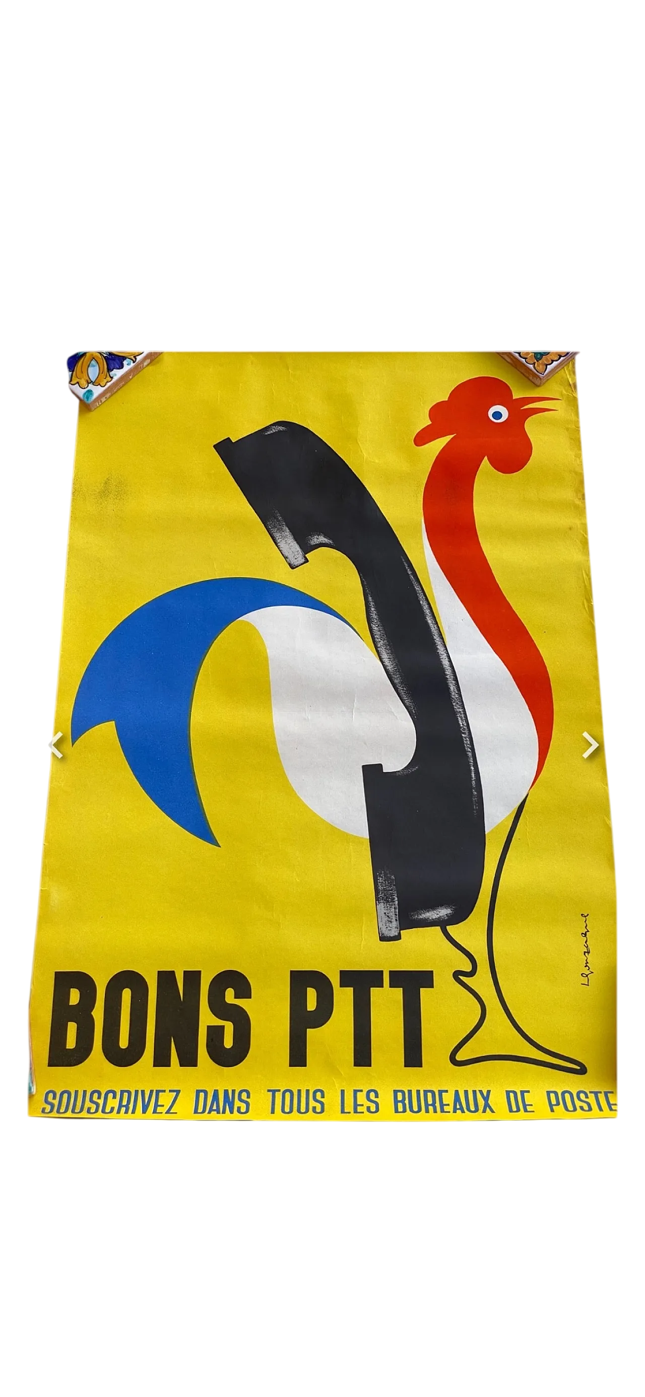 Bons PTT poster signed by Raymond S, 50s 9