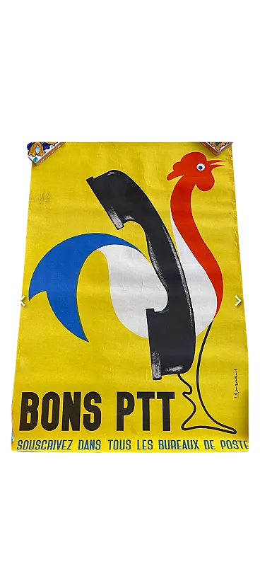 Bons PTT poster signed by Raymond S, 50s