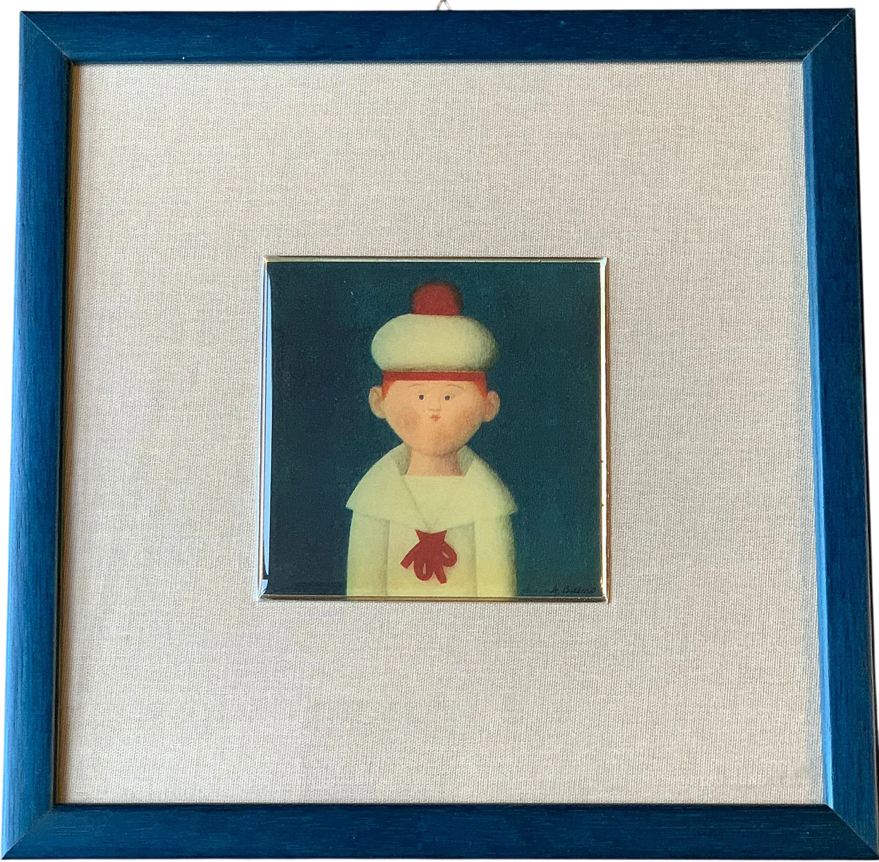 Marinaretto by Antonio Bueno enamelled lithograph, 1980s 7