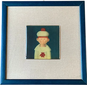 Marinaretto by Antonio Bueno enamelled lithograph, 1980s