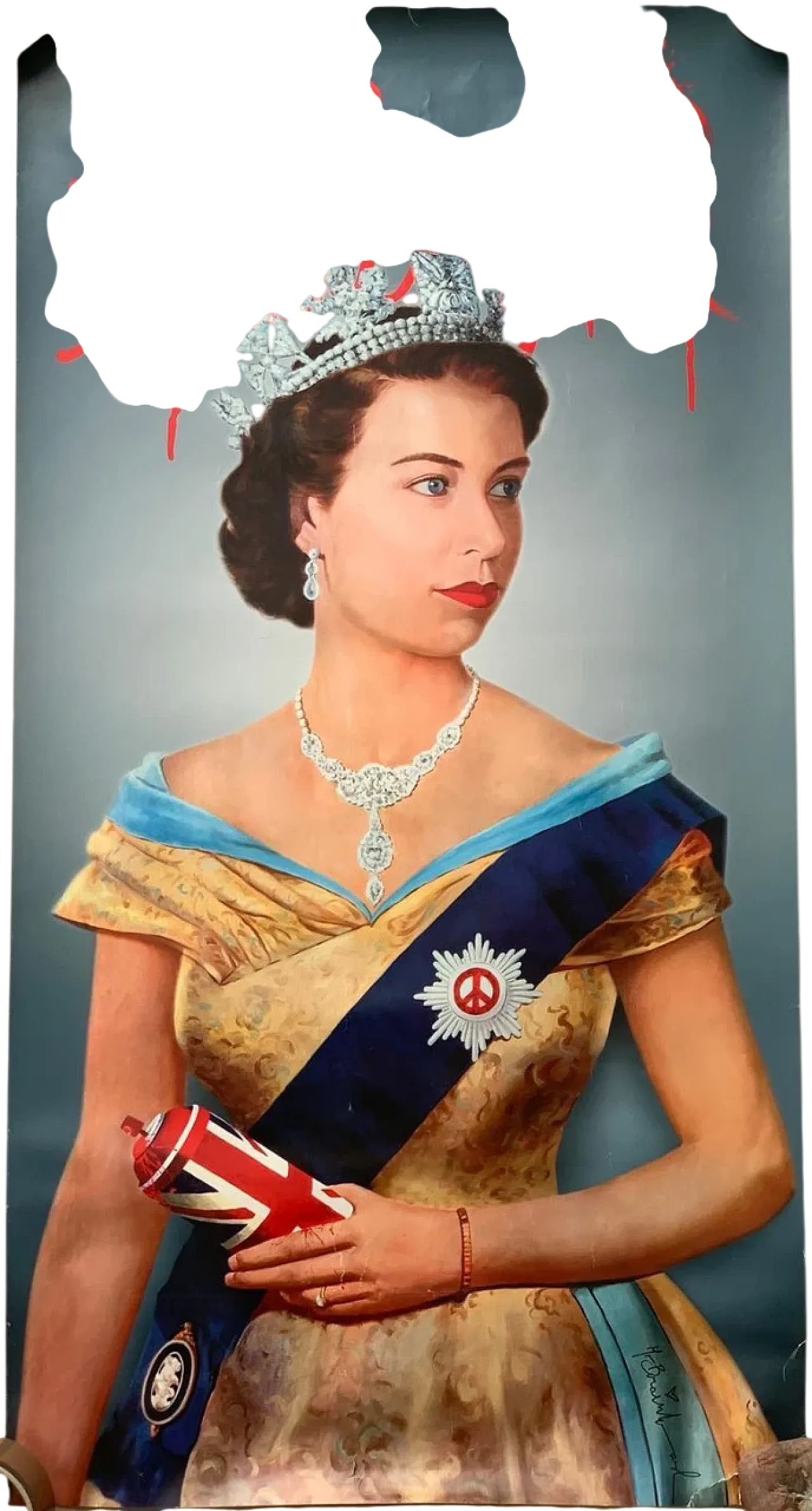 Life is Beautiful Queen Elizabeth Offset Poster by Mr Brainwash, 2012 13