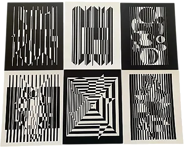 Set of 6 original lithographs by Victor Vasarely - Portfolio Linares -
