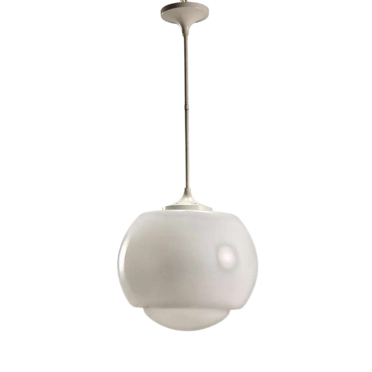 Plafoniera con diffusore in vetro bianco, '900 8