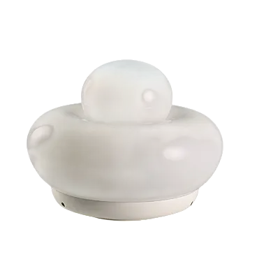 Lampada con doppia accensione in metallo smaltato e vetro, '900