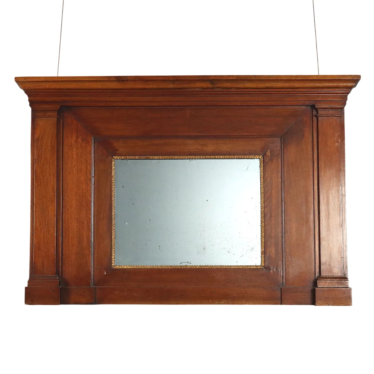 Camino Impero in noce con specchio, metà '800 7