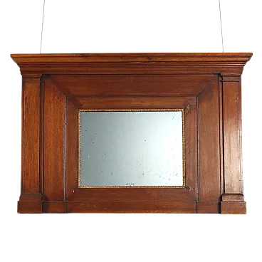 Empire Walnut Fireplace with Mirror, mid-19th century
