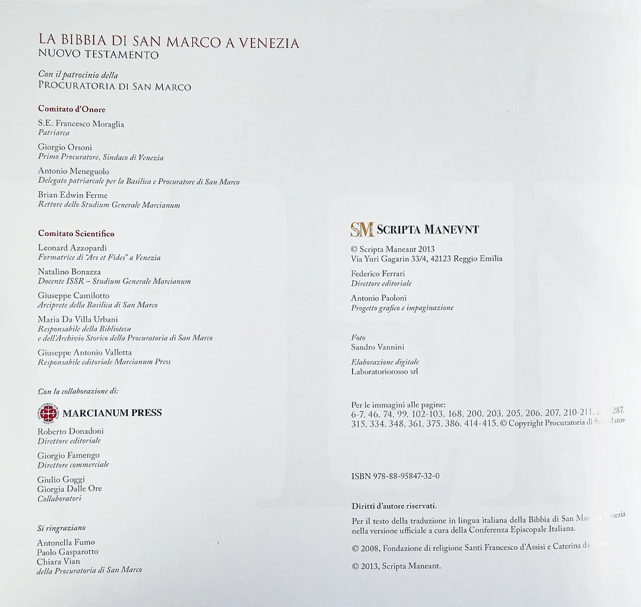 Bibbia di San Marco, Nuovo Testamento, anni 2000 10