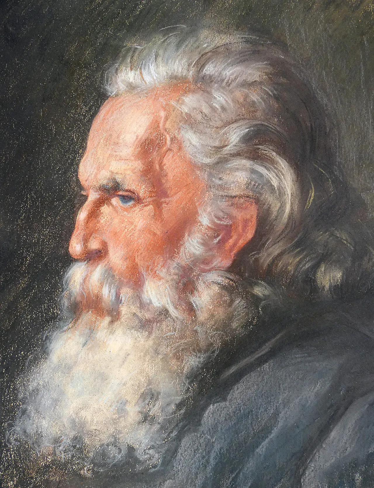 Portrait of a man, pastel on paper, early 20th century 3
