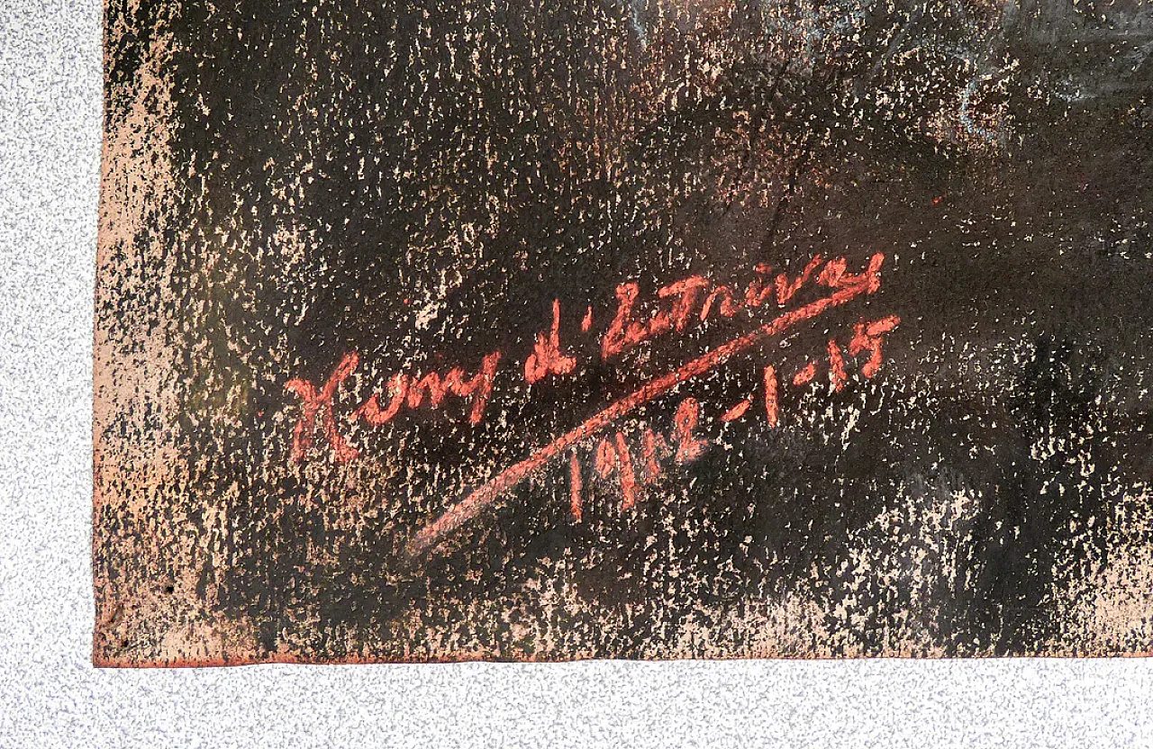 Portrait of a man, pastel on paper, early 20th century 6