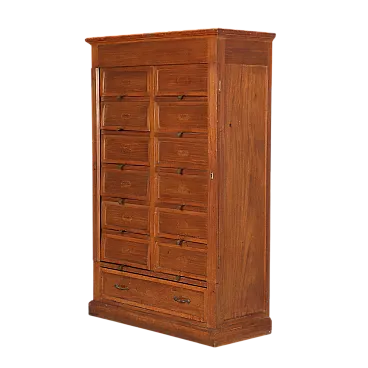 Chest of drawers in mahogany, oak, poplar and bronze, 20th century