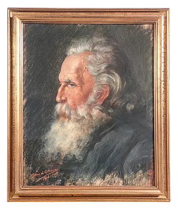 Portrait of a man, pastel on paper, early 20th century