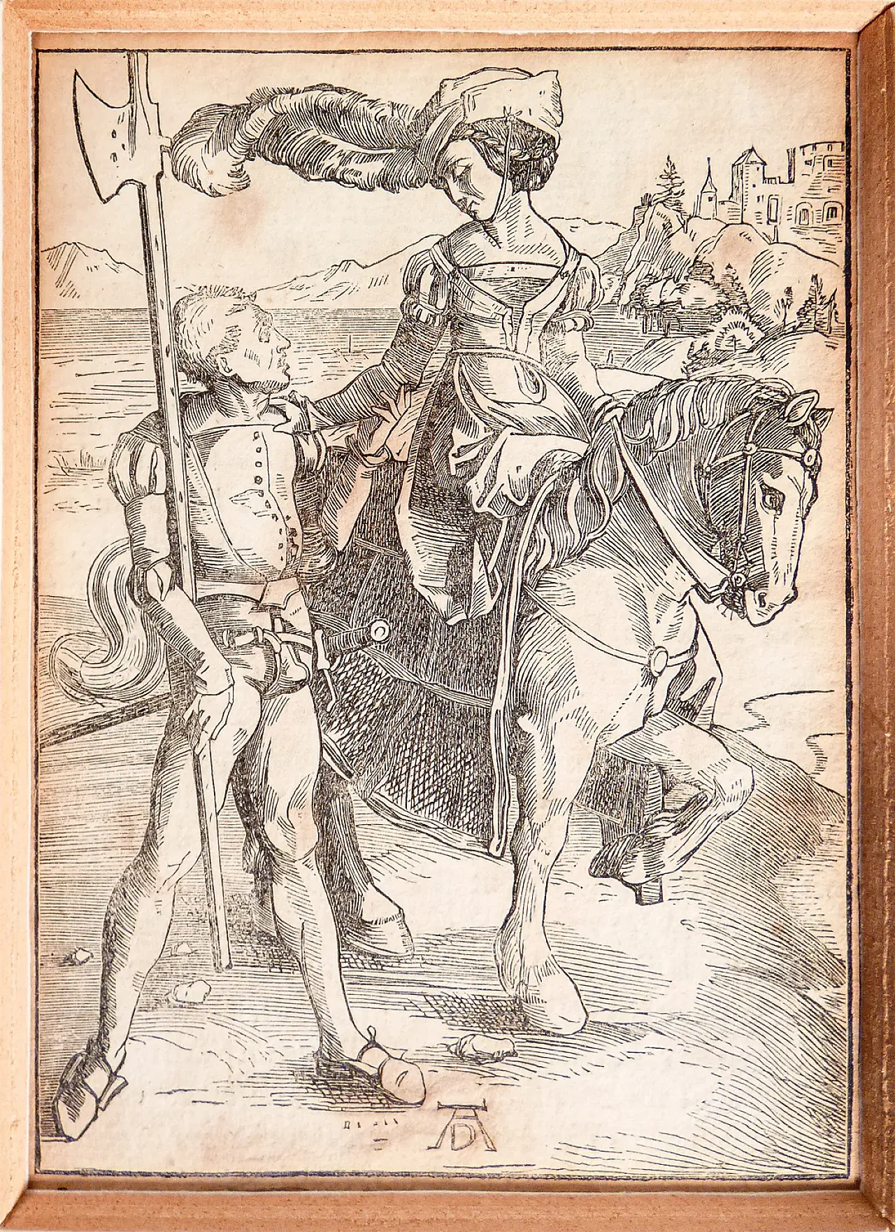 Dama a cavallo con Lanzichenecco, di Albrecht DÜRER, '400 2