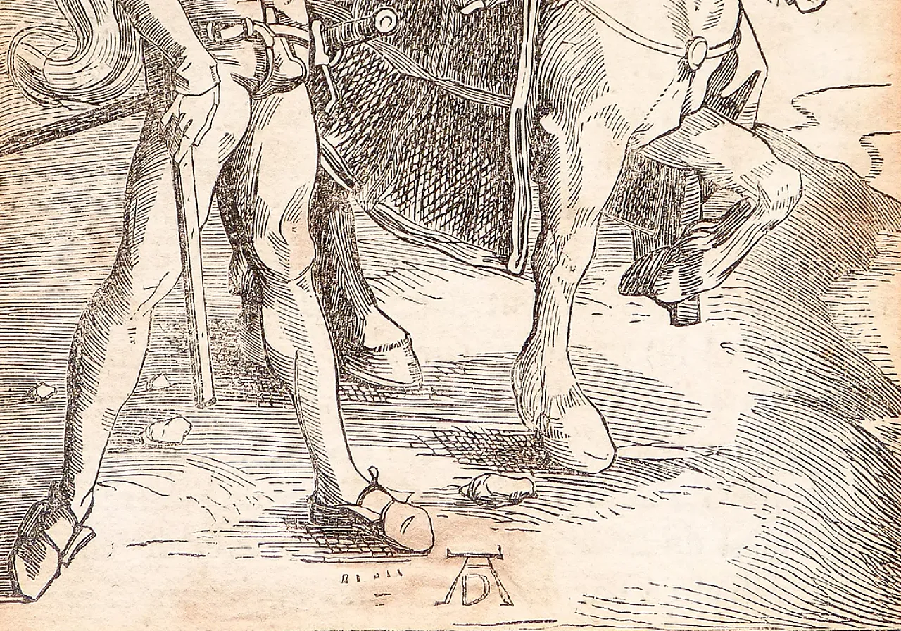 Dama a cavallo con Lanzichenecco, di Albrecht DÜRER, '400 3