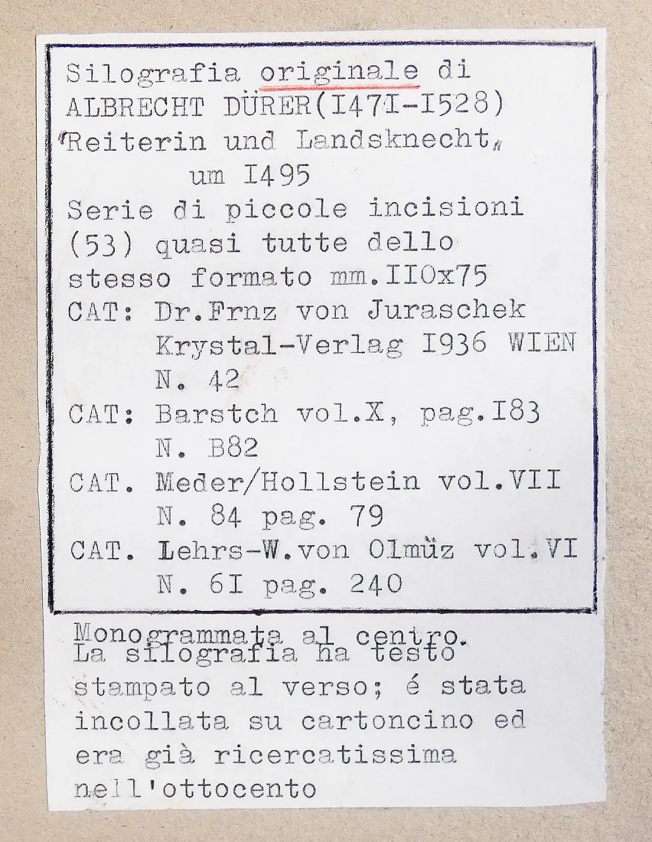 Dama a cavallo con Lanzichenecco, di Albrecht DÜRER, '400 7
