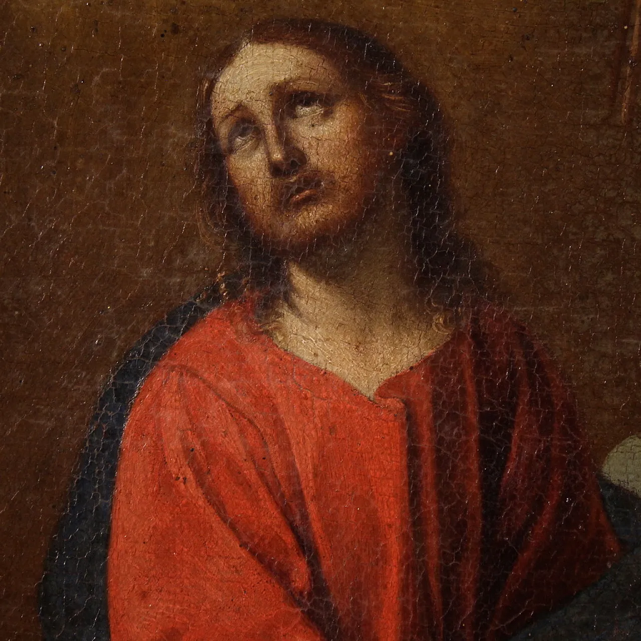 Italian painting Christ with angels, 17th century 4