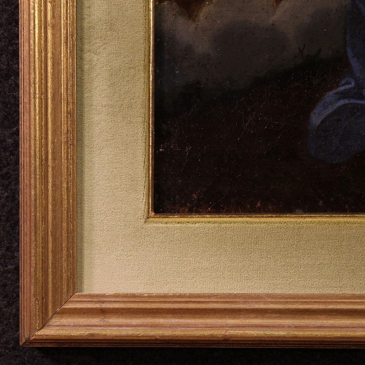 Italian painting Christ with angels, 17th century 9