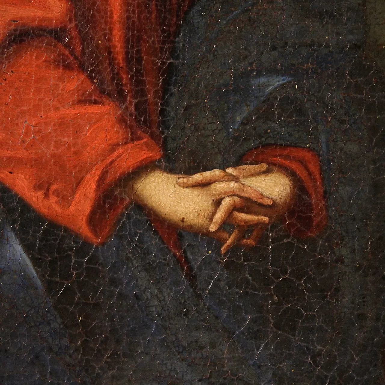 Italian painting Christ with angels, 17th century 11