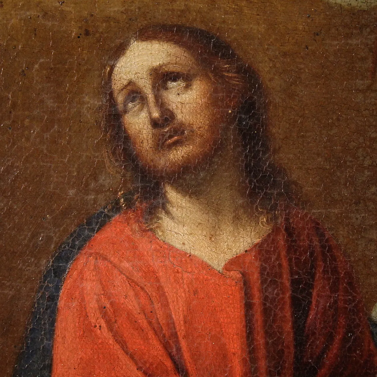 Italian painting Christ with angels, 17th century 15