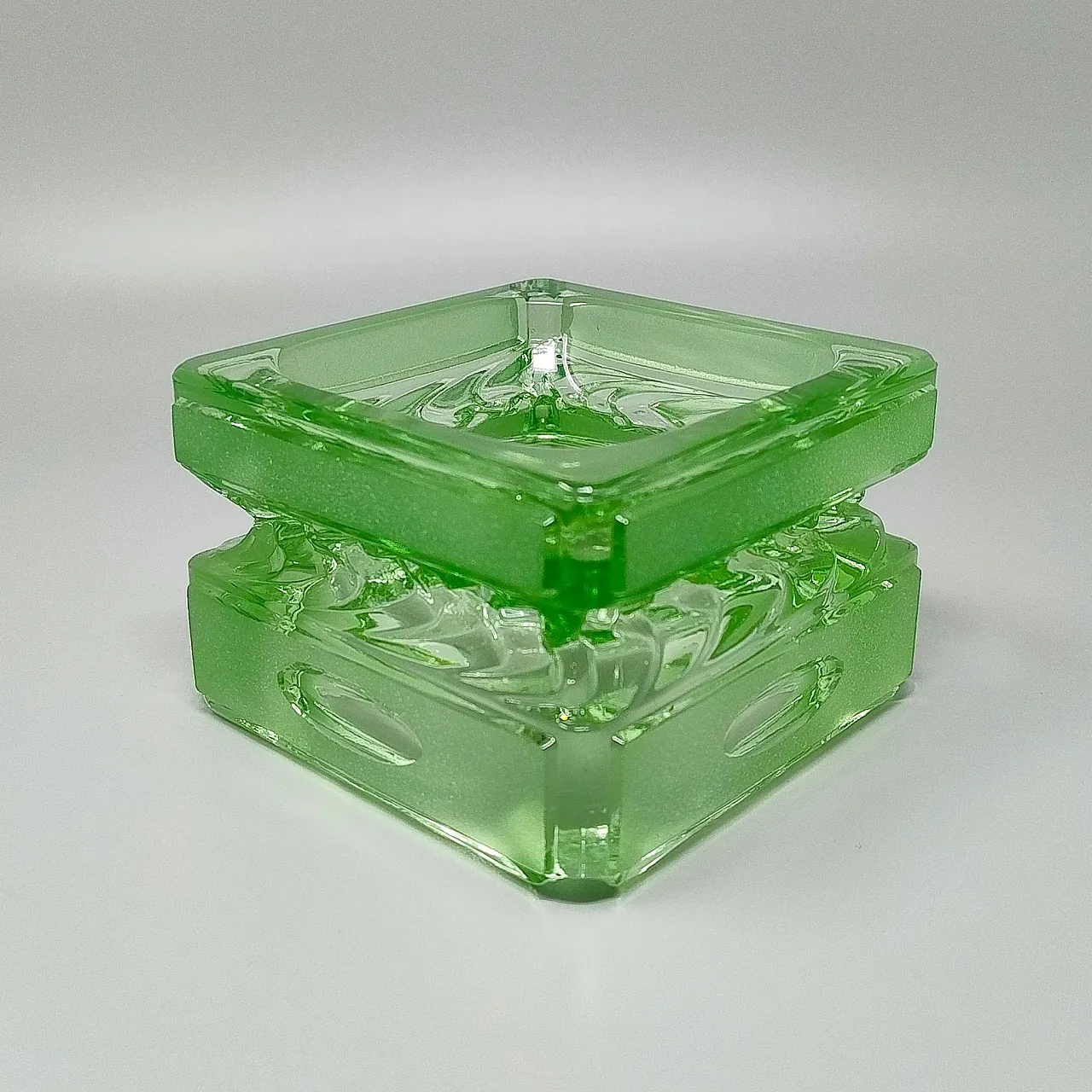 Green smoking set By Antonio Imperatore in Murano glass, 1970s 7