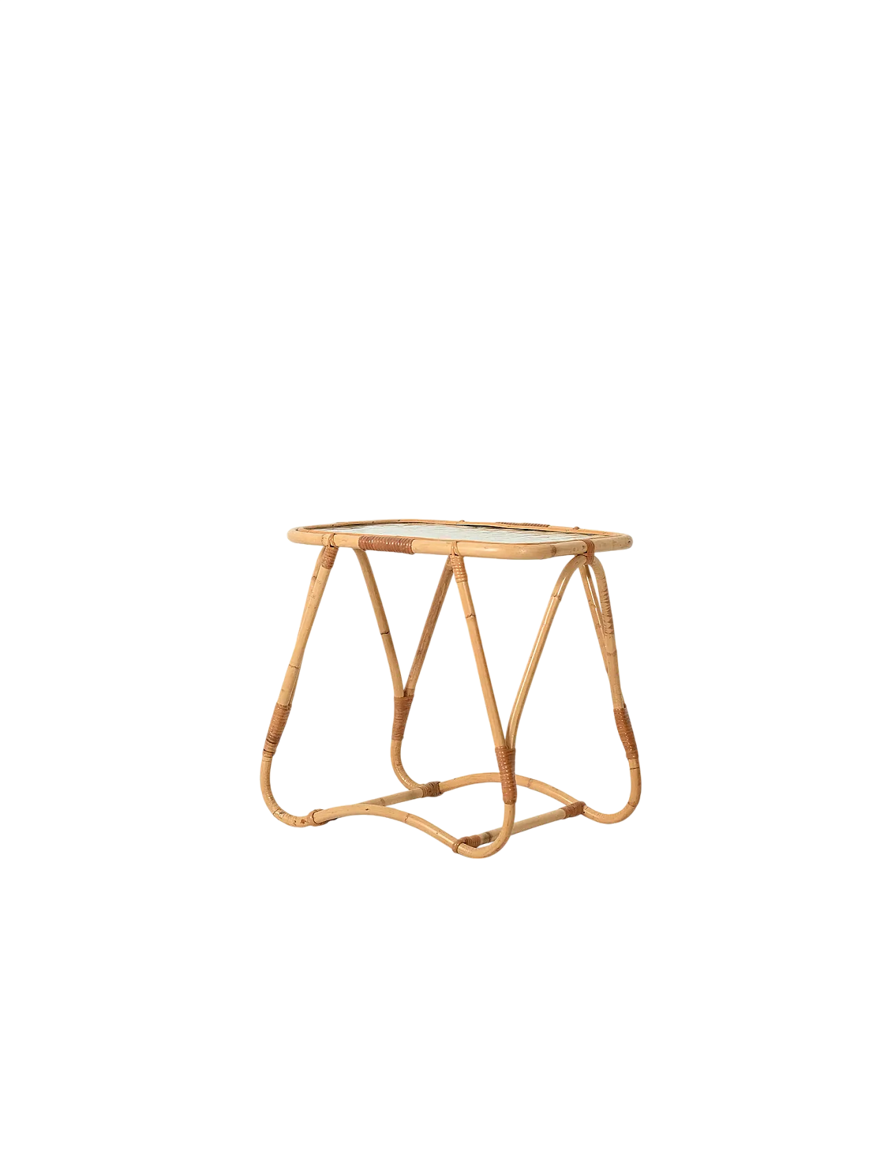 Coffee table in bambù con vetro opaco 9