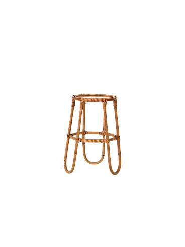 Scandinavian circular bamboo flower holder from the 1960s