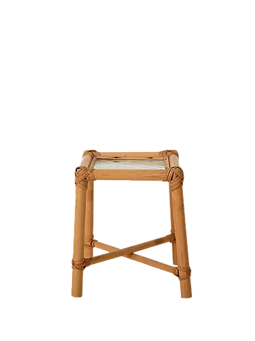 Bamboo flower holder with opaque glass