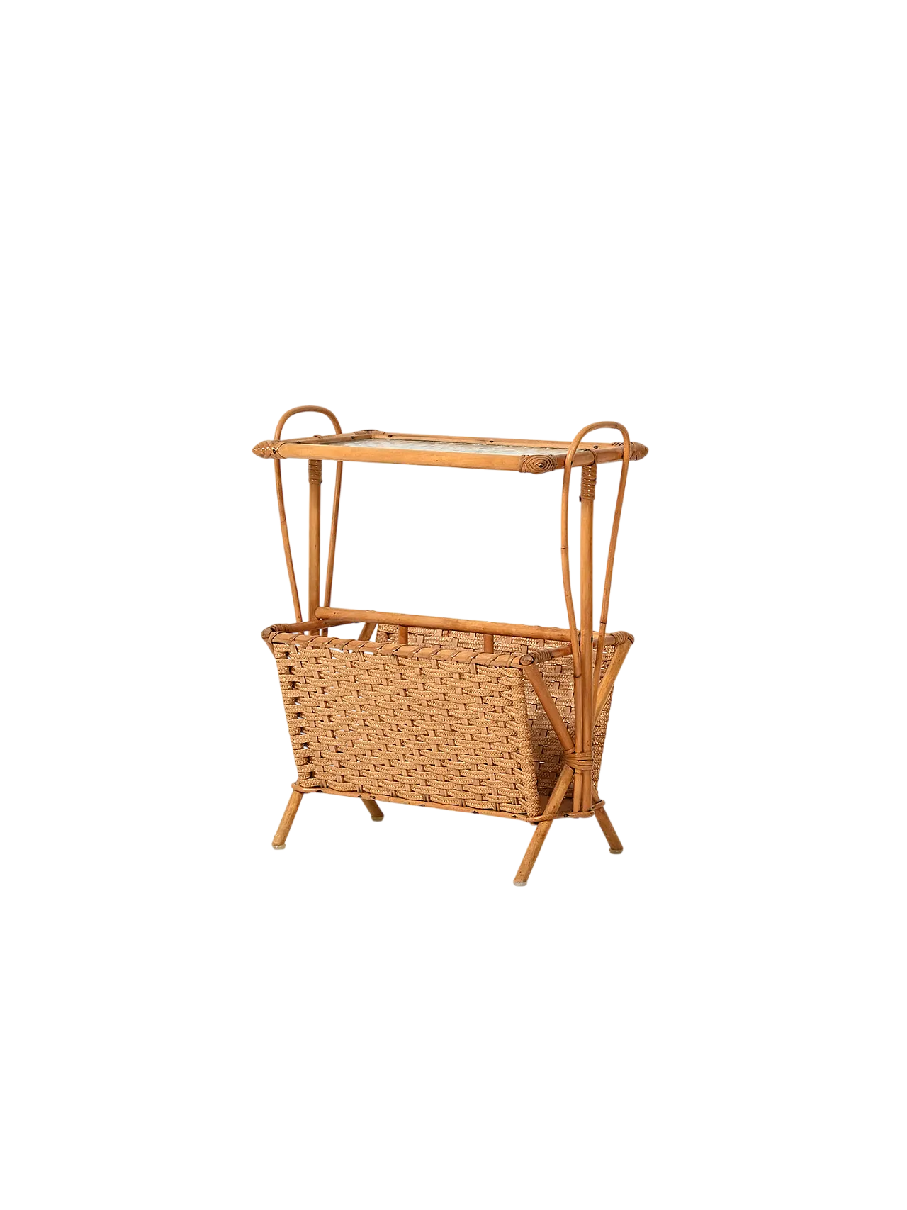 Scandinavian woven bamboo magazine rack 9